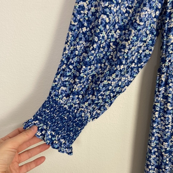 NWT Rails Eliza Mini Dress Ice Chrysanthemum Women XS Blue Floral Balloon Summer - Picture 5 of 11